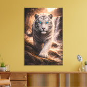 White Tiger in Motion – ManJiangHong Art Series Leinwanddruck (Insitu (Wohnzimmer))