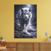 White Tiger in Motion – ManJiangHong Art Series Leinwanddruck (Insitu (Wohnzimmer))