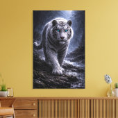 White Tiger in Motion – ManJiangHong Art Series Leinwanddruck (Insitu (Wohnzimmer))