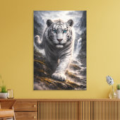White Tiger in Motion – ManJiangHong Art Series Leinwanddruck (Insitu (Wohnzimmer))