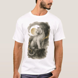 【White Tiger Japanese Ink Art T-Shirt】 T-Shirt