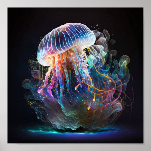 White Tiger Jellyfish Poster (Vorne)
