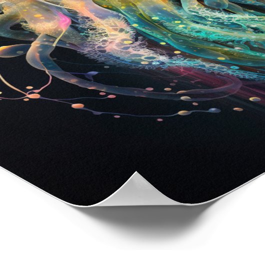 White Tiger Jellyfish Poster (Ecke)