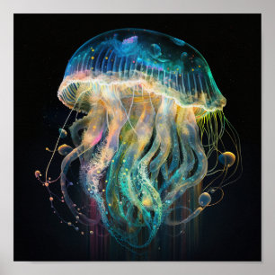 White Tiger Jellyfish Poster