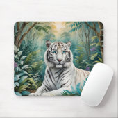 White Tiger Jungle Flora Mousepad (Mit Mouse)