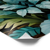 White Tiger Jungle Flora Poster (Ecke)