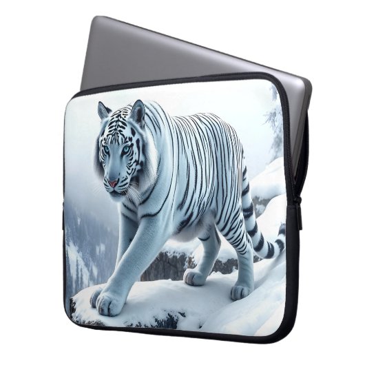 White Tiger Laptop Sleeve Case (Vorderseite Links)