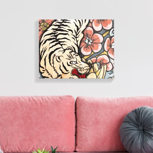 White Tiger Leinwanddruck (Insitu (Wohnzimmer))