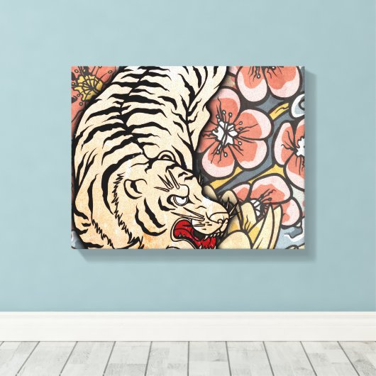 White Tiger Leinwanddruck (Insitu (Holzboden))