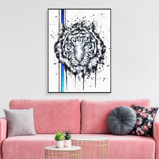 White Tiger Leinwanddruck (Insitu (Wohnzimmer))