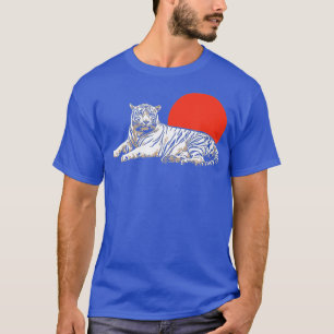 White Tiger Lover Minimalistische Vintage Sun Wild T-Shirt