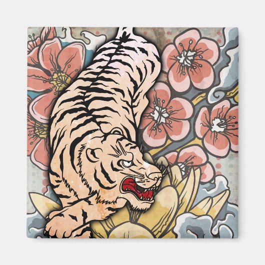 White Tiger Magnet (Vorne)