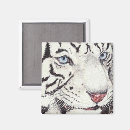 White Tiger Magnet (Vorderseite/Rückseite)