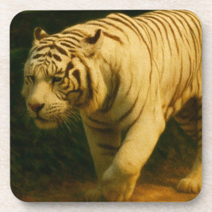 White Tiger Majestät - Stilvolle Wildlife Art Prin Getränkeuntersetzer
