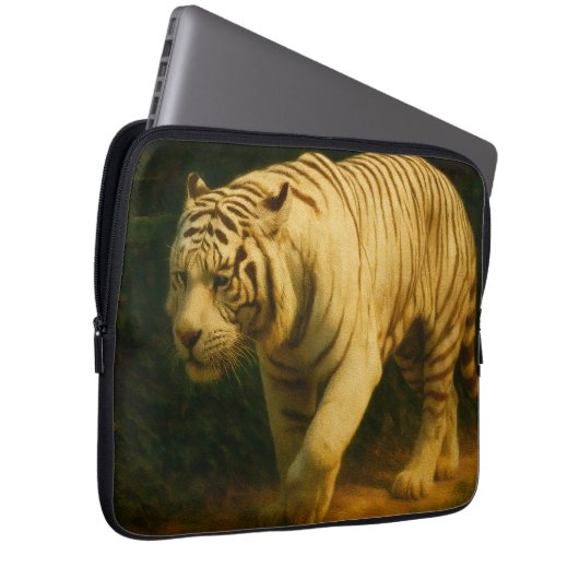 White Tiger Majestät - Stilvolle Wildlife Art Prin Laptopschutzhülle (Vorne Rechts)
