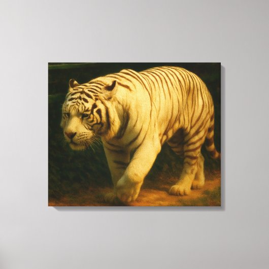 White Tiger Majestät - Stilvolle Wildlife Art Prin Leinwanddruck (Vorderseite)