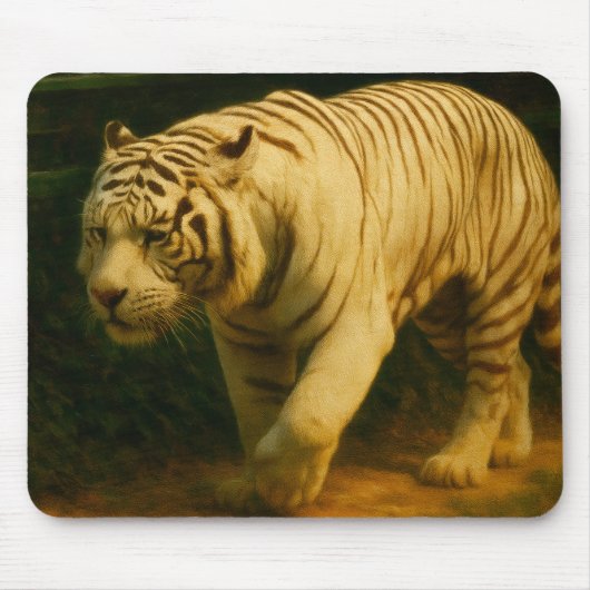 White Tiger Majestät - Stilvolle Wildlife Art Prin Mousepad (Vorne)