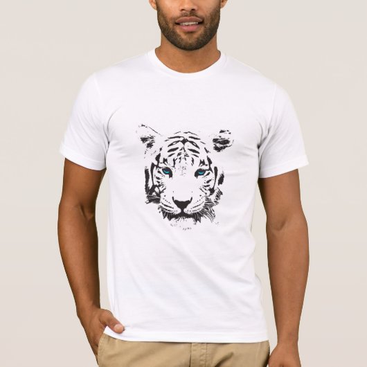 White Tiger mit Blue Eyes Grafischer Cooler T - Sh T-Shirt (Vorderseite)