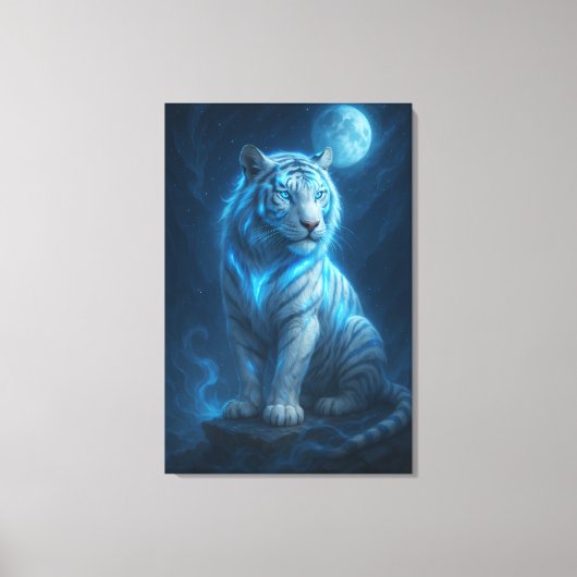 White Tiger – Moonlit Mystical Scene | ManJiangHon Leinwanddruck (Vorderseite)