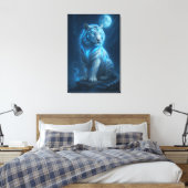 White Tiger – Moonlit Mystical Scene | ManJiangHon Leinwanddruck (Insitu (Schlafzimmer))