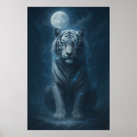 White Tiger – Moonlit Mystical Scene | ManJiangHon Poster (Vorne)