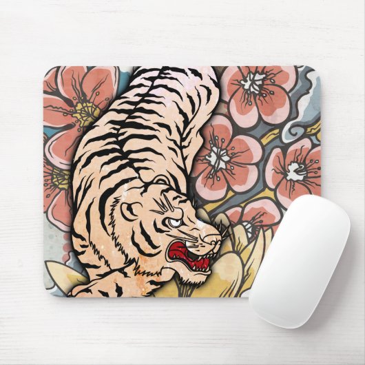 White Tiger Mousepad (Mit Mouse)
