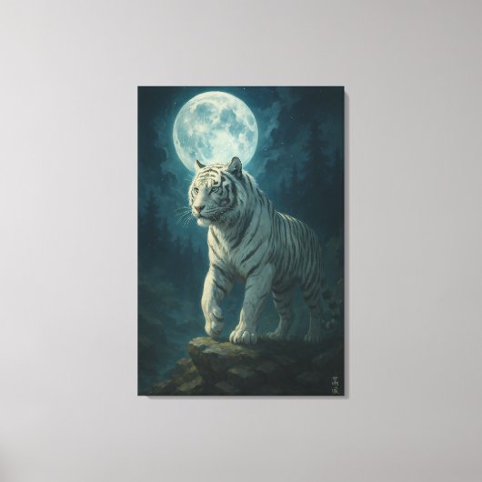 White Tiger – Mystical Fantasy Portrait – ManJiang Leinwanddruck (Vorderseite)