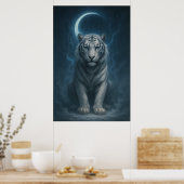 White Tiger – Mystical Fantasy Portrait – ManJiang Poster (Küche)
