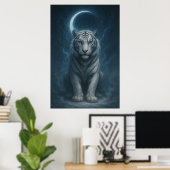 White Tiger – Mystical Fantasy Portrait – ManJiang Poster (Heimbüro)