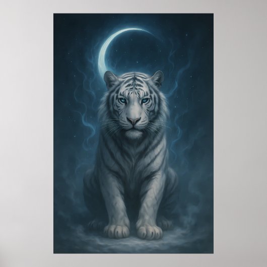 White Tiger – Mystical Fantasy Portrait – ManJiang Poster (Vorne)