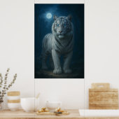 White Tiger – Mystical Fantasy Portrait – ManJiang Poster (Küche)