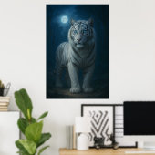 White Tiger – Mystical Fantasy Portrait – ManJiang Poster (Heimbüro)