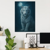 White Tiger – Mystical Fantasy Portrait – ManJiang Poster (Heimbüro)