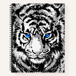 White Tiger Notebook - Tiger Artwork - Wildlife Notizblock