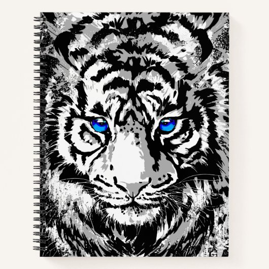 White Tiger Notebook - Tiger Artwork - Wildlife Notizblock (Vorderseite)