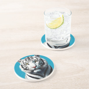White Tiger Pop Kunst - Dichtung und Musik Getränkeuntersetzer
