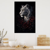 White Tiger Portrait – Calm Power and Silent Gaze Poster (Küche)