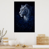White Tiger Portrait – Calm Power and Silent Gaze Poster (Küche)