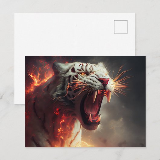 White-Tiger-Postkarten Postkarte (Vorne/Hinten)