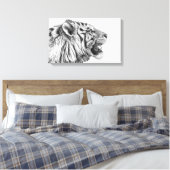 White Tiger Profil von Svetlana Ledneva Schukina Leinwanddruck (Insitu (Schlafzimmer))