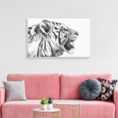 White Tiger Profil von Svetlana Ledneva Schukina Leinwanddruck (Insitu (Wohnzimmer))