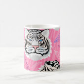 White Tiger Roar: Dschungel-Regenwaldmuster Kaffeetasse (Mittel)