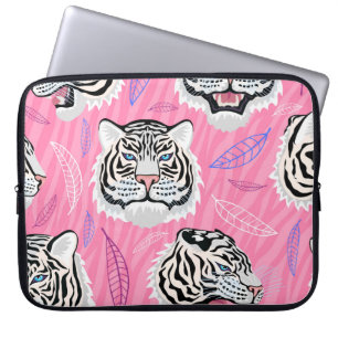 White Tiger Roar: Dschungel-Regenwaldmuster Laptopschutzhülle