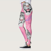 White Tiger Roar: Dschungel-Regenwaldmuster Leggings (Links)