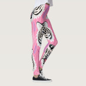 White Tiger Roar: Dschungel-Regenwaldmuster Leggings (Rechts)