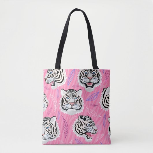 White Tiger Roar: Dschungel-Regenwaldmuster Tasche (Vorderseite)