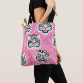 White Tiger Roar: Dschungel-Regenwaldmuster Tasche (Von Nahem)