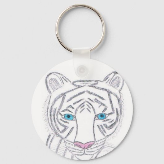 White Tiger Schlüsselanhänger von KellyMDesign (Vorderseite)
