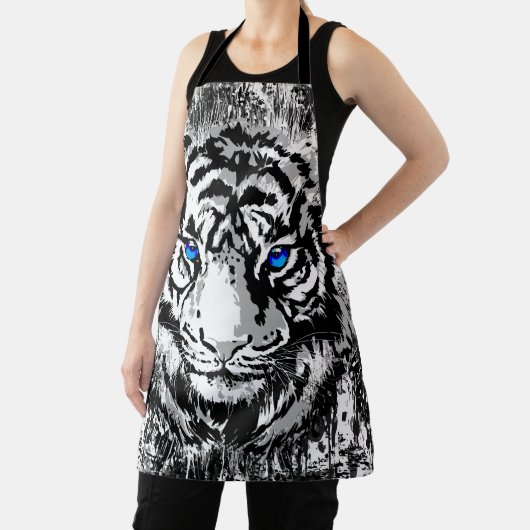 White Tiger Schürze - Weißer Tiger Zeichnend (InSitu)