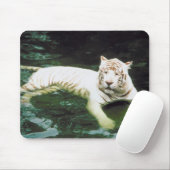 White Tiger Schwimmen friedlich Mousepad (Mit Mouse)